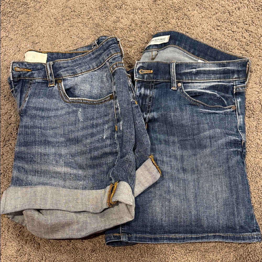 2 pair of women's Blue Denim shorts